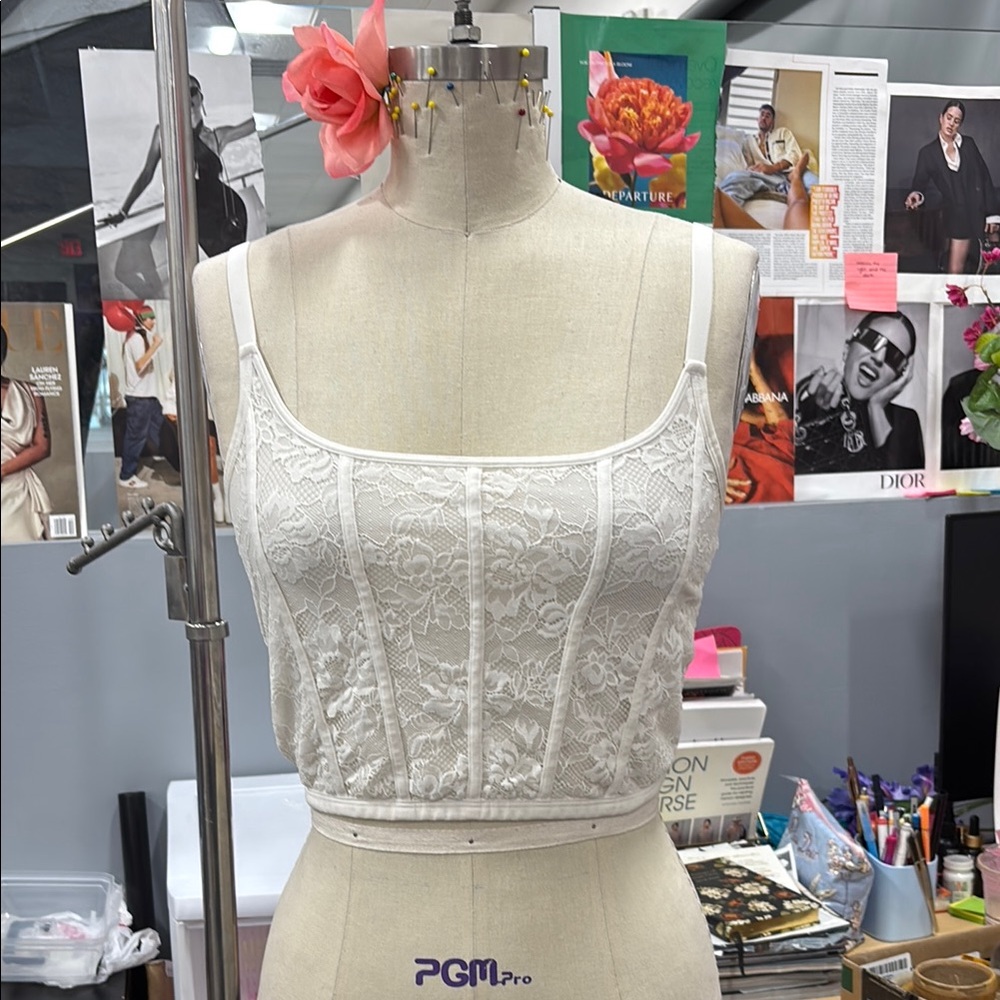 White Lace Corset Top